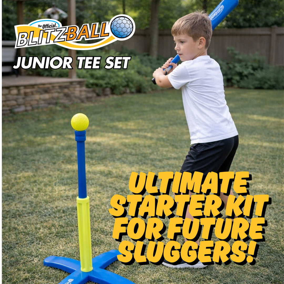 Blitzball Junior Tee Set — Fat Bat, Batting Tee & Ball for Kids