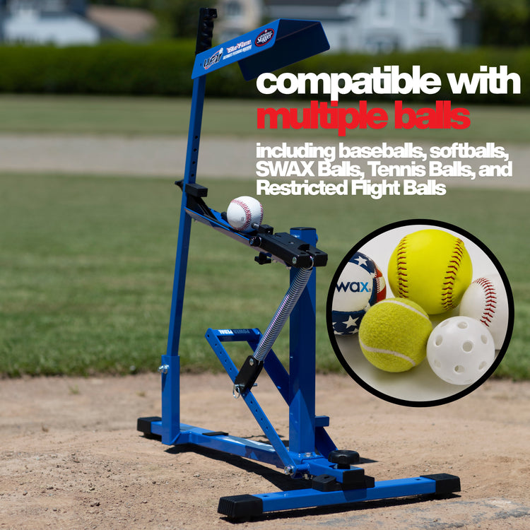 Blue Flame Pitching Machine – Manual, No Electricity – GameMaster