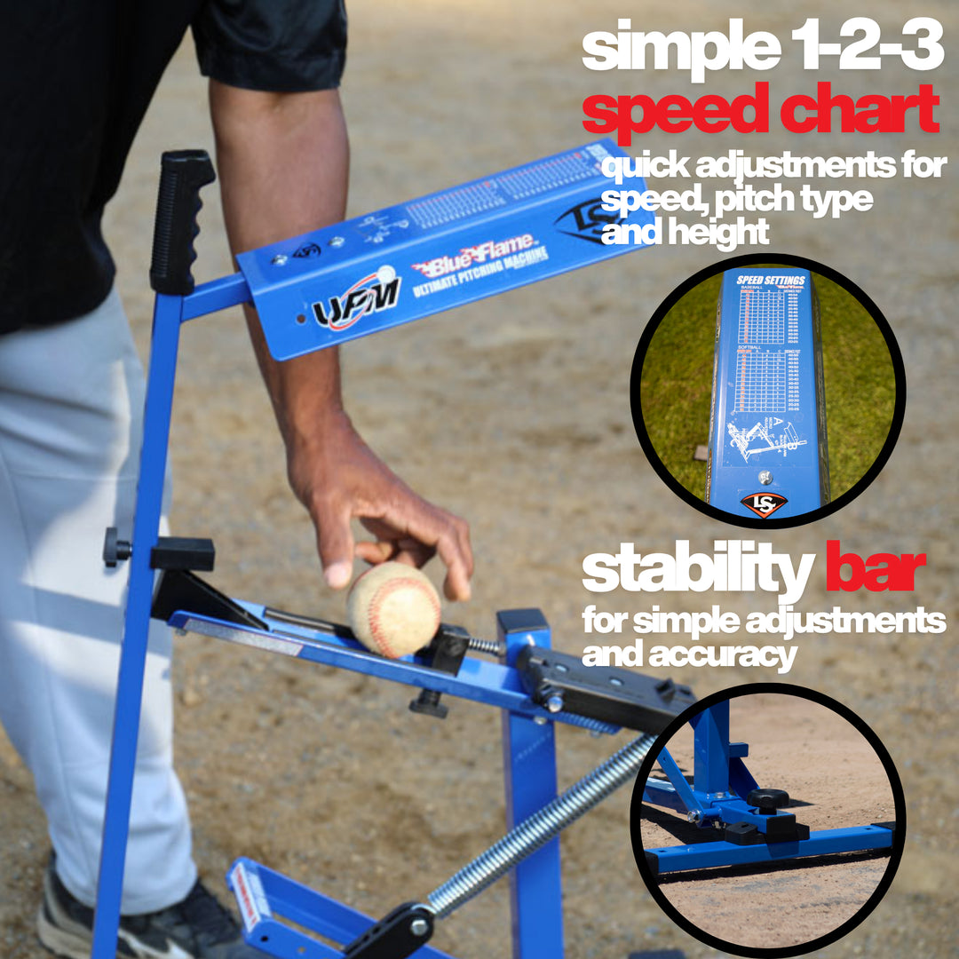 Louisville Slugger Blue Flame Pitching Machine — Manual, No