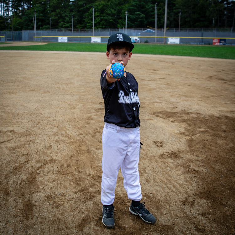 Blue Sprinkle Swax Training Ball | Fun Weighted Baseball Training