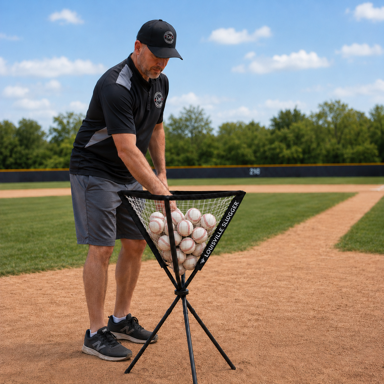 Louisville Slugger Portable Ball Caddy — Holds 85 Baseballs | Coach & Player Training