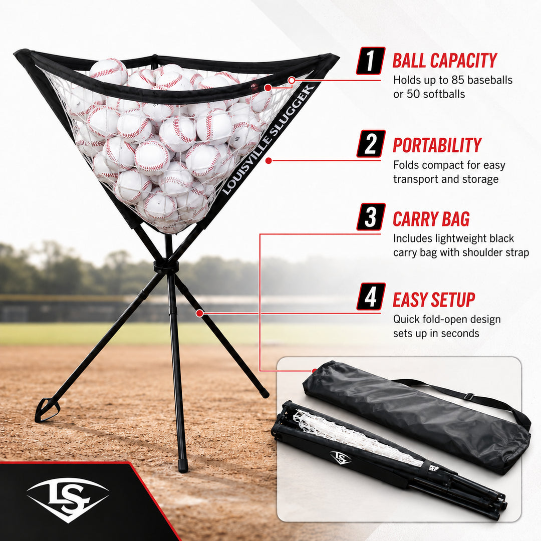 Portable Ball Caddy – Holds 85 Baseballs – GameMaster Athletic I