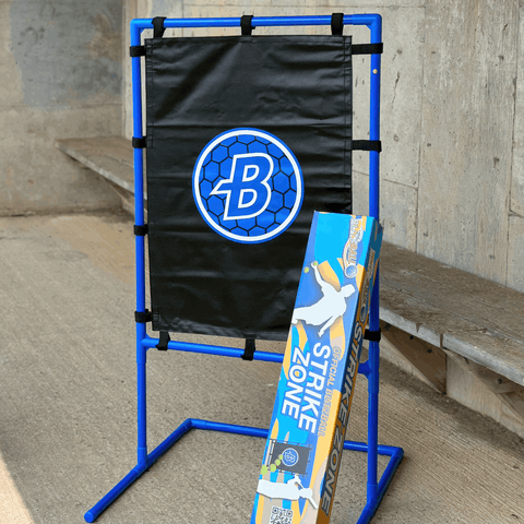 Blitzball StrikeZone Target Set with Blue Frame and Adjustable Net for Target Practice