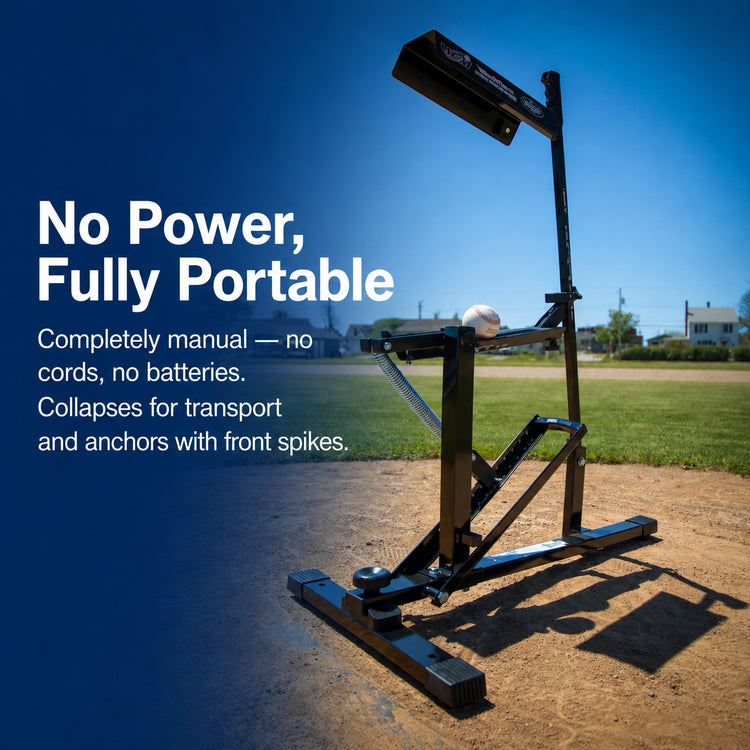 Black Flame Pitching Machine — Manual, No Electricity | Louisville
