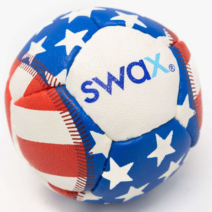 Stars & Stripes Swax baseball featuring a vibrant red, white, and blue design for training and practice