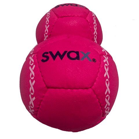 Two Pink Swax training softballs designed for effective practice and skill development