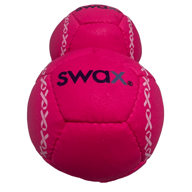 Two Pink Swax training softballs designed for effective practice and skill development