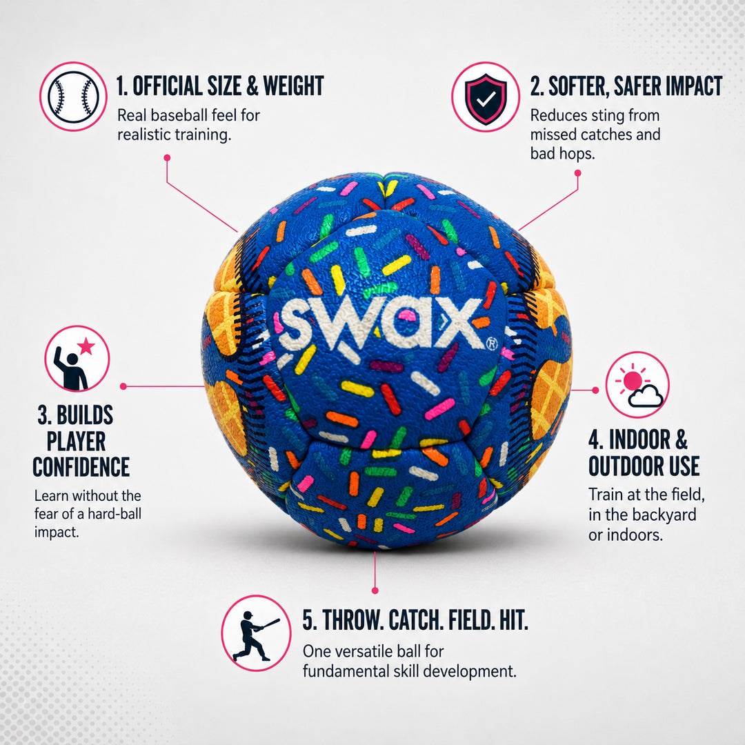 Blue Sprinkle Swax Training Ball | Fun Weighted Baseball Training