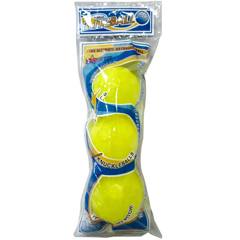 Blitzball 3-Ball Pack featuring bright yellow balls for ultimate backyard play and knuckleball throwing