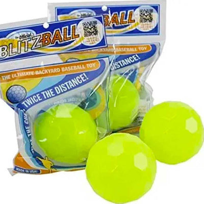 Blitzball Balls 4-pack in bright yellow for backyard baseball fun and distance throwing