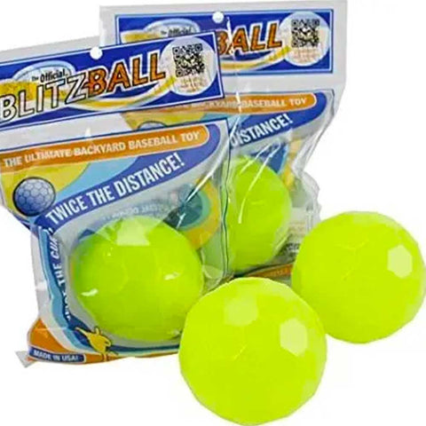 Blitzball Balls 4-pack in bright yellow for backyard baseball fun and distance throwing