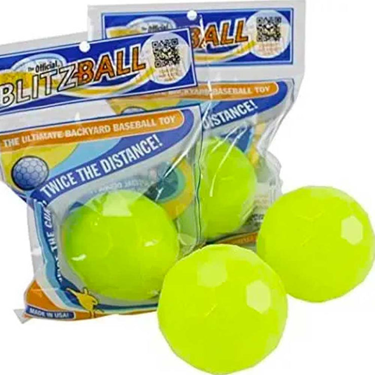 Blitzball Balls 4-pack in bright yellow for backyard baseball fun and distance throwing
