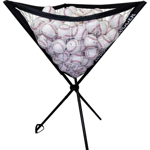 Baseball swing trainer bundle featuring a sturdy ball caddy for effective practice