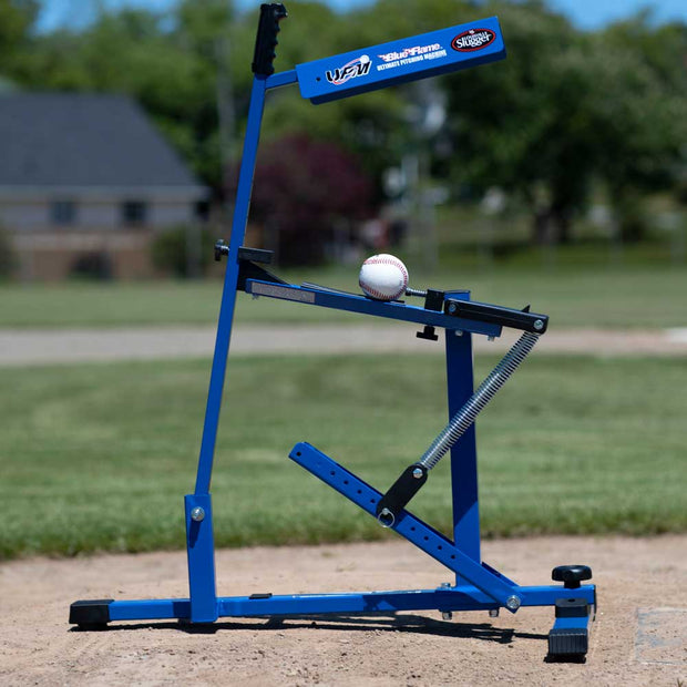 Louisville Slugger Blue Flame Pitching Machine for accurate baseball training and practice