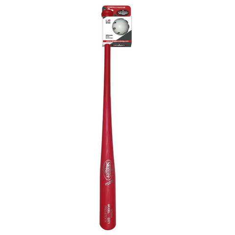 Louisville Slugger C271 plastic bat and ball combo in red ideal for training and practice sessions