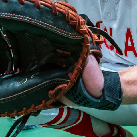 Louisville Slugger Glove Shield wrist protection worn on player while holding a baseball glove