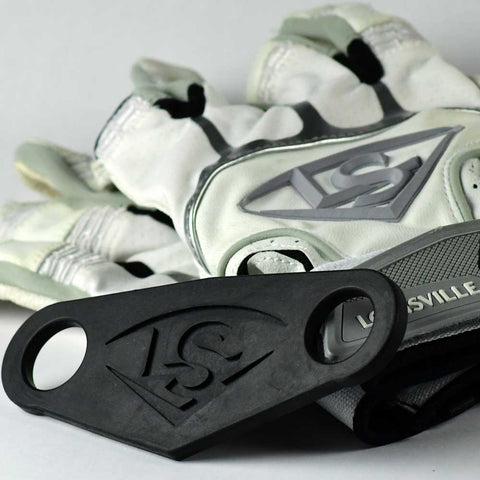 Louisville Slugger Power Grip for improved batting performance with training gloves in background