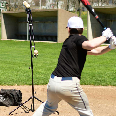 Louisville Slugger soft-toss system for batting practice with adjustable height and durable design